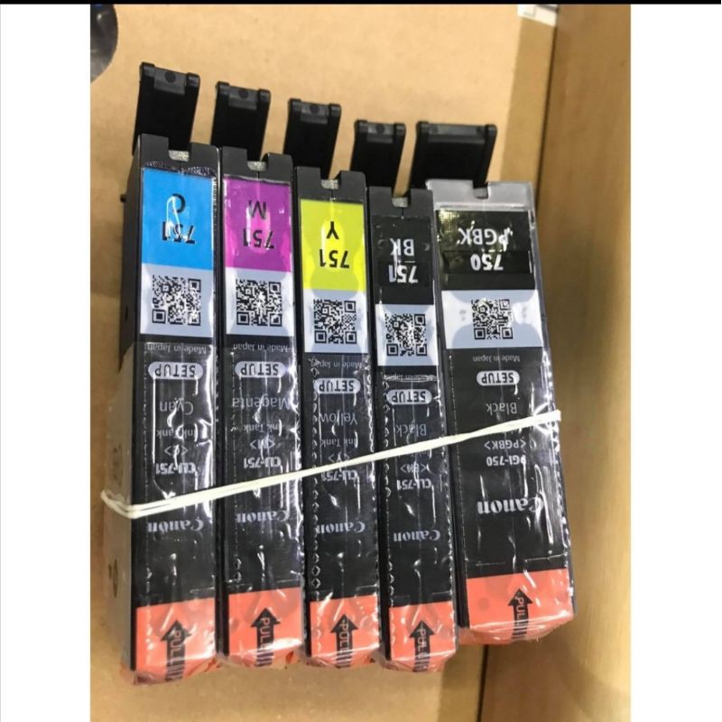 Canon หมึกแท้ CANON 750 + 751 ยกชุด 5 ตลับ nobox (750BK, 751BK, C, Y, M) NOBOX