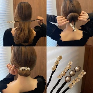 เชือกมัดผมโบว์ลูกไม้สุดหรู เครื่องมือมวยและบิดผมสําหรับผู้หญิง บันผูกผมทวิสเตอร์