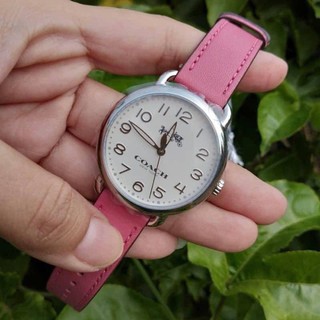 (ผ่อน0%) นาฬิกา สายหนัง สีชมพู Coach 14502717 หน้าปัด 36mm