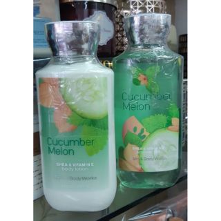 เซตคู่เจลอาบน้ำ+โลชั่น Bath &amp; Body Works กลิ่น Cucumber melon