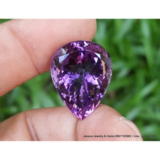 พลอย อเมทิส { Amethyst } 26.80 ct. พลอยดิบธรรมชาติ ***#อัญมณีประจำราศีกุมภ์ -ขนาด 17.5  x 23.0 x 12.7 mm. พลอยแท้100%