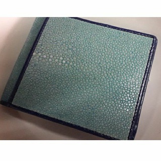 stingray wallet sanded skybluegreen super grade   กระเป๋าสตางค์ปลากระเบน