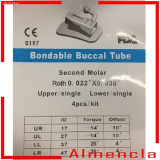 【Sell well】✔♂[ALMENCLA] 40 Pcs Stainless Steel Roth Second 2nd Molar Buccal Tube Packs