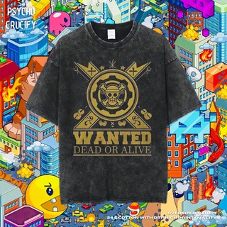 เสื้อยืดโอเวอร์ไซส์เสื้อยืด ขนาดใหญ่ พิมพ์ลาย Psycho Crucify Wanted Dead or Alive | หินล้างทําความสะอาด | เสื้อเชิ้ต One