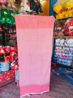 ผ้าขาวม้าพื้นบ้านแท้เย็บขอบเนื้อนุ่ม สินค้าพร้อมส่งในไทย