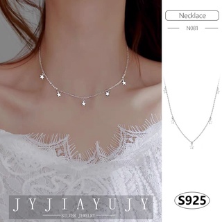 ✨J&amp;y สีเงิน✨【พร้อมส่ง】สร้อยคอเงินแท้ 100% 925 จี้รูปดาวห้าแฉก เครื่องประดับแฟชั่นเกาหลี ของขวัญ N081