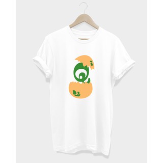 เสื้อยืดลายอักษร ABC ออกจากไข่ Q