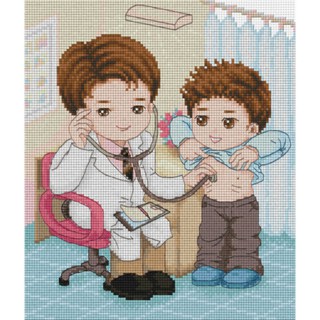 คุณหมอใจดี (27-Q) ชุดปักครอสติช ภิญญ์ ,Cross Stitch Kit Pinn (Pre Order)