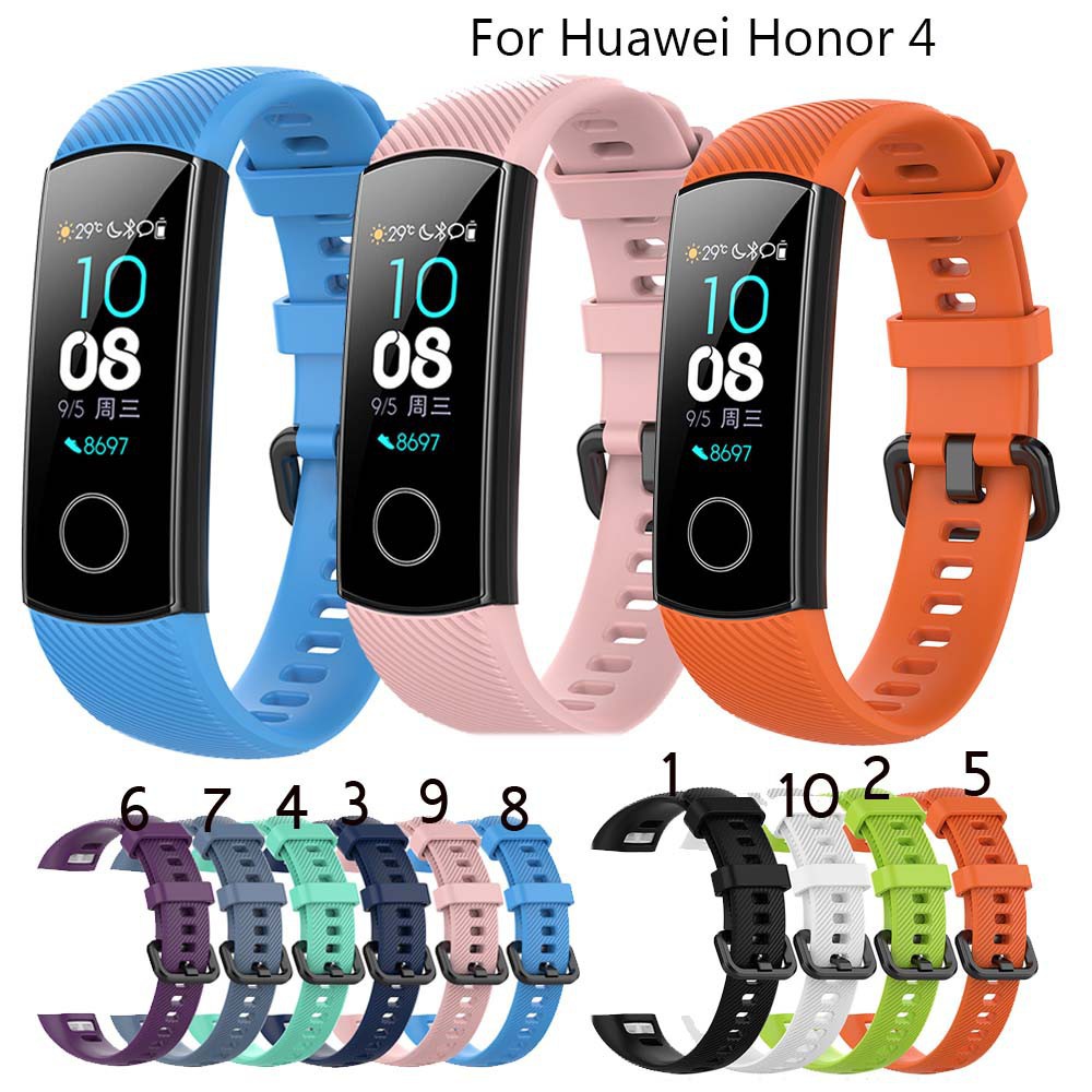 สายนาฬิกาข้อมือซิลิโคนสำหรับสายนาฬิกาข้อมือซิลิโคนสําหรับ Huawei Honor Band 4 / Huawei Honor Band 5