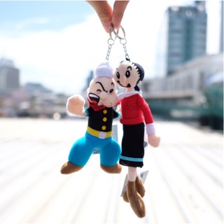 พวงกุญแจ Popeye ป๊อปอาย 6นิ้ว &amp; Olive Oyl โอลีฟออย 8นิ้ว ท่ายืน