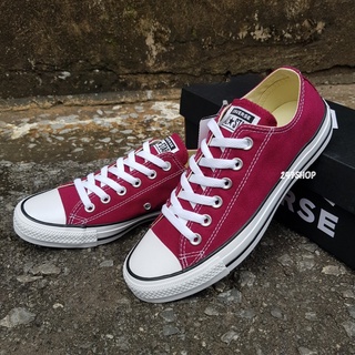 NEW รองเท้าคอนเวิร์ส รองเท้าผ้าใบ คอนเวิร์ส แท้ 100% CONVERSE CTAS SEASONAL OX MAROON M9691CS1MA พร้อมส่ง