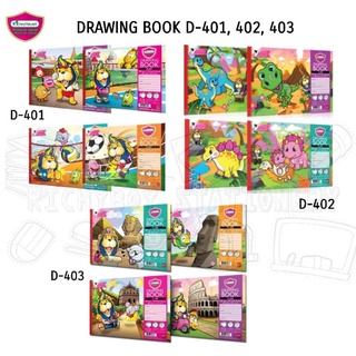 สมุดวาดเขียน มาสเตอร์อาร์ต A4 Master Art Drawing Book D-401, D-402, D-403 คละลาย