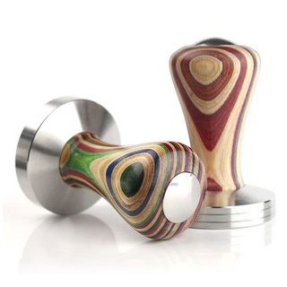 Tamper สแตนเลส ไม้เมเปิ้ล แทมเปอร์กดกาแฟ ที่กดกาแฟ ที่เกลี่ยกาแฟ Stainless Steel Coffee Tamper Maple wood 51mm/58mm