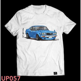 ผ้าฝ้าย 100%เสื้อยืด แขนสั้น ลายสีฟ้า (up057)S-3XL