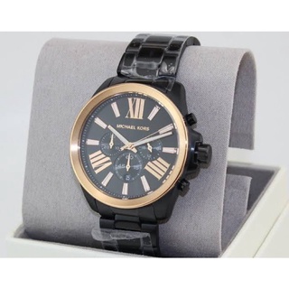 (ผ่อน0%) นาฬิกาชาย Michael Kors Mens Wren Quartz Watch with Stainless Steel Strap Black MK8933 หน้าปัด 45mm สแตนเลสสีดำ