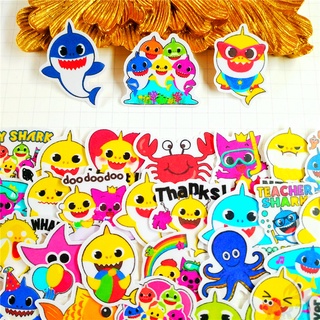 60Pcs/Set ❤ Baby Shark doo doo doo Q-2 Mini Diary Manual สติ๊กเกอร์ ❤ DIY Fashion Scrapbooks Album Decor Decals สติ๊กเกอร์（Size: 2~3cm）