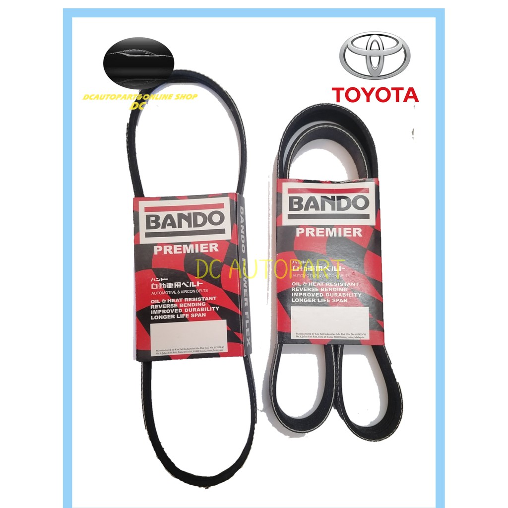 BANDO TOYOTA CAMRY SX V10 SXV20 สายพานพัดลม 5PK 1100 5PK 1110 3PK750 ALTERNATOR AIRCOND BELT POWER S