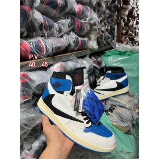 รองเท้าไนกี้ Jordan 1 Retro High OG SP Travis Scott Fragment Military Blue งาน Hi end พร้อมกล่อง