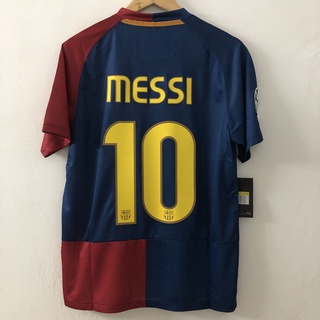 เสื้อกีฬาแขนสั้น ลายทีมชาติฟุตบอล Barcelona Jersey 08 09 MESSI สไตล์วินเทจเรโทร