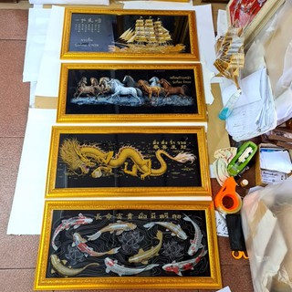 (สั่งฟรี) (ได้4บาน) กรอบรูป ม้า ปลาคราฟ เรือสำเภา มังกรทอง เสริมฮวงจุ้ย ของขวัญ ของที่ระลึก ขึ้นบ้านใหม่ เปิดร้านใหม่