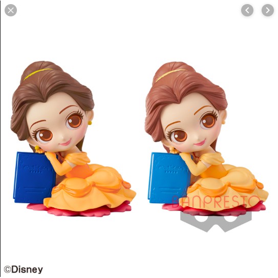 Qposket Sweetiny Belle เจ้าหญิง เบลล์ ฟิกเกอร์ ตุ๊กตา โมเดลเจ้าหญิงดิสนีย์ ของแท้จากญี่ปุ่น Disney สีเหลืองเข้มและพาสเทล