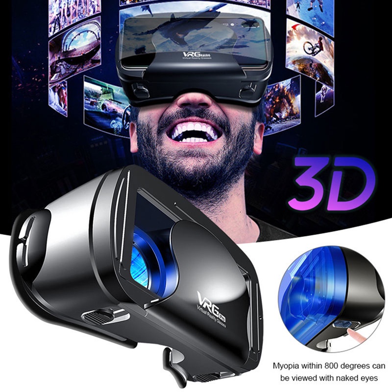 Vrg Pro Vr Box Vr แว่นตา 3D แว่นตาเสมือนจริง 3D สําหรับสมาร์ทโฟน 5-7 นิ้ว
