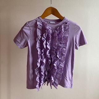 เสื้อยืด Zara Ruffle Front T-shirt