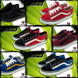 รองเท้าผ้าใบ v-7 mashare ทรงvans เส้นข้าง 2 มี 6 สี