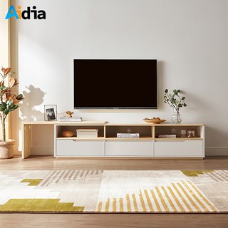 Aidia  ชั้นวางทีวีสไตล์มินิมอลแบบ 3 ลิ้นชัก สีขาว W39x183-275xH44 cm. ตู้วางทีวี โต๊ะวางทีวี ตู้วางทีวีมินิมอล