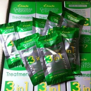 ใบโอเขียวทรีสเมนต์ 3 in 1 Elracle Odorless Control Treatment (green bio super) ซองเขียว 1 กล่อง 24 ซอง