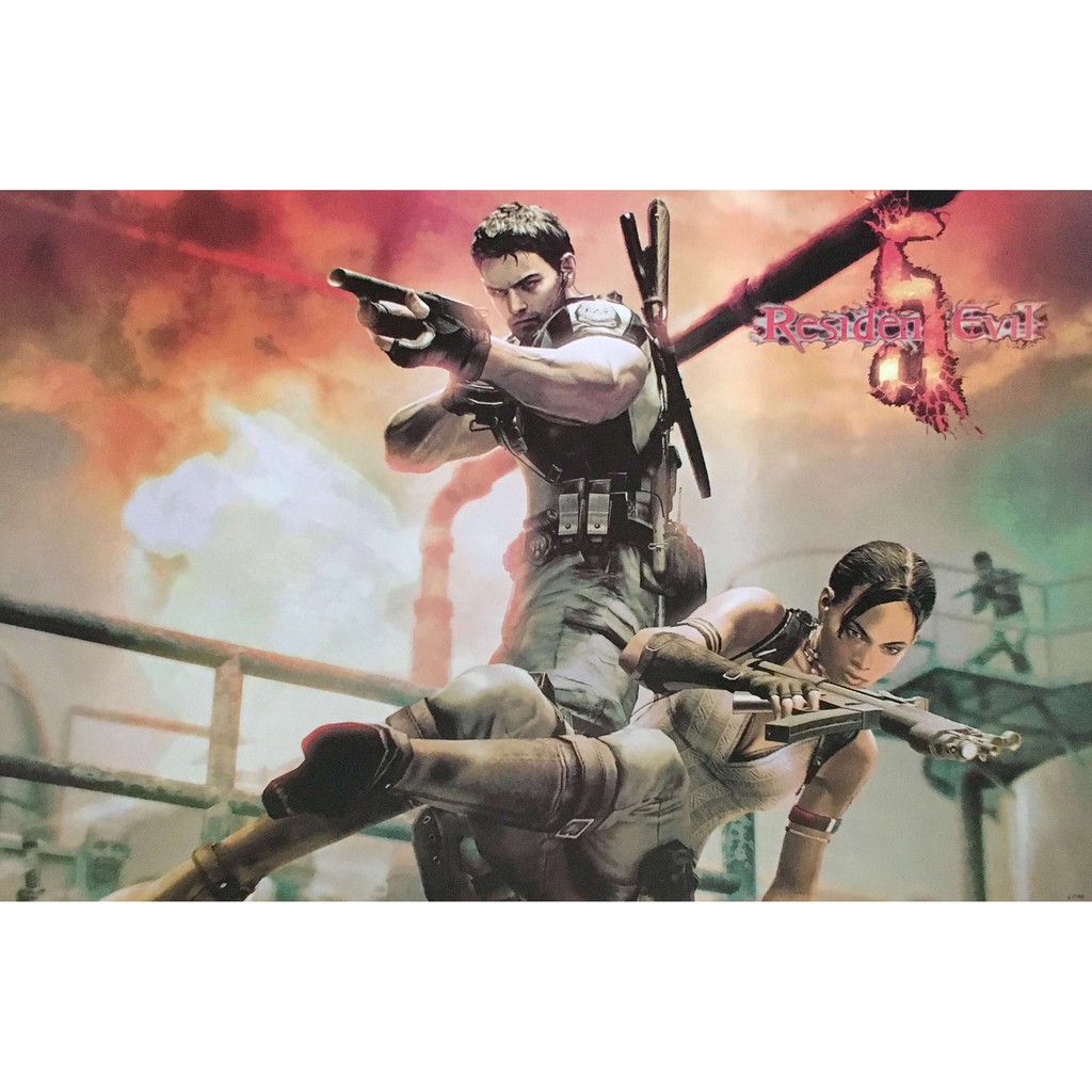 โปสเตอร์ เกม Resident Evil 5 バイオハザード5 (2009) POSTER 24”x35” Inch Games Series Third-Person Shooter V