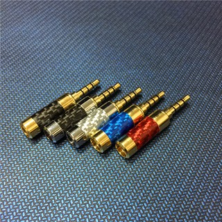 1Piece 3.5mm 4Ploes Carbon fiber Gold-plated Earphone Plug Gold plated DIY Earphone Plug Connetor