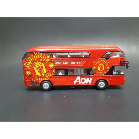 ***พร้อมส่ง*** โมเดลรถบัส สโมสรแมนเชสเตอร์ยูไนเต็ด  Bus Model Manchester United   ก×ยxส  5×17×7 cm. 