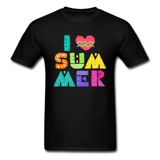 เสื้อยืดคอกลม แขนสั้น ผ้าฝ้าย พิมพ์ลาย I Love Summer 3 มิติ แบบเข้ารูป สําหรับผู้ชาย