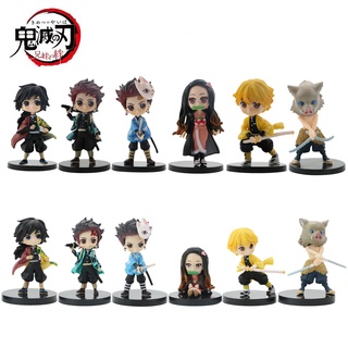 ฟิกเกอร์ รูปการ์ตูนอนิเมะ Demon Slayer Tanjirou Zenitsu Huntress 6 ชิ้น 1 ชุด