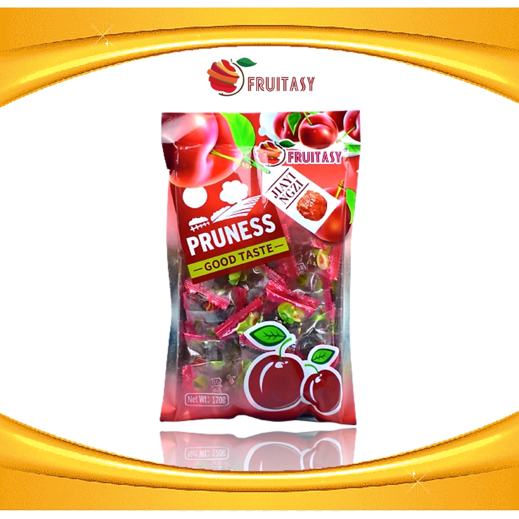 พรุน พลุน บ๊วยพลุน พรุนแช่อิ่ม Preserved in sugar Prunes (Fruitasy Brand) ขนาด 170 กรัม