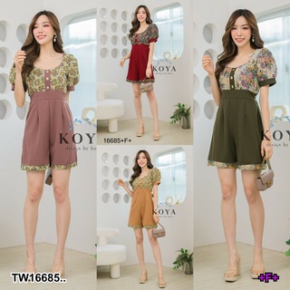 MM16685 จั้มสูทขาสั้น ซับในช่วงบน ซิปหลัง Short-sleeved jumpsuit, lining in the upper part, zip at the back..