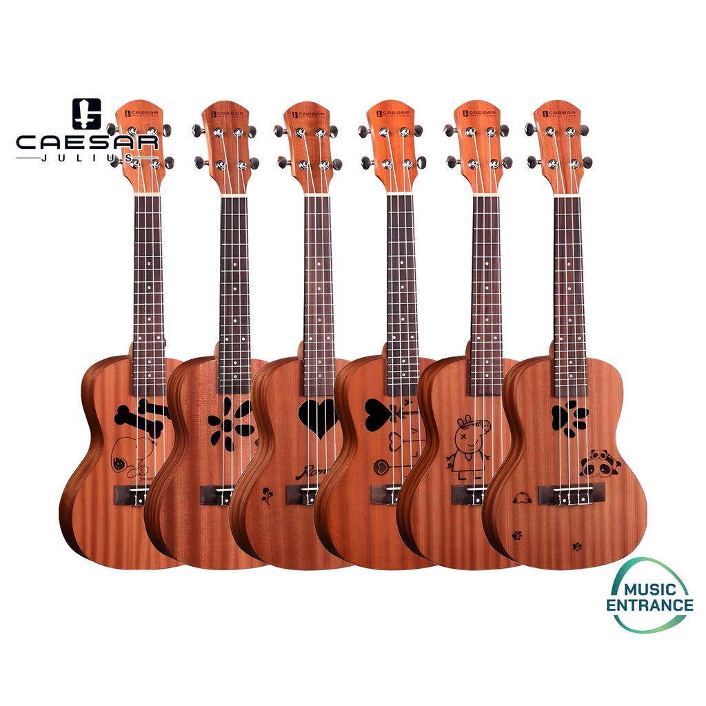 Caesar U-243 Ukulele Concert อูคูเลเล่ U243 ไซด์มาตรฐาน คอนเสิร์ต 24นิ้ว ลายฉลุ น่ารัก พร้อมของแถมเพ