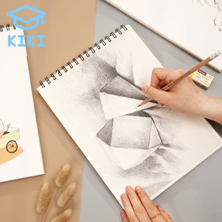 KIKI สมุดสเก็ต ขนาดA4 กระดาษลงสีน้ำภาพวาดกราฟฟิตี 50แผ่น กระดาษ120g Sketchbook A4