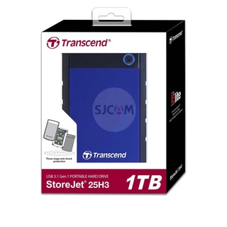 Transcend External HDD 1TB  -รับประกัน 3 ปี-มีใบกำกับภาษี-TS1TSJ25H3B