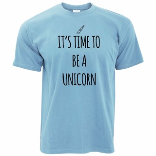 T-shirt  เสื้อยืด พิมพ์ลายโลโก้ Its Time To Be A Unicorn Slogan Fantasy สไตล์แฟนตาซีS-5XL