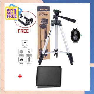 Tripod 3110 3 - ขาตั้งกล้อง 3 ขา พร้อม รีโมทควบคุมบลูทูธ + ถุงใส่ขาตั้งกล้อง +กระเป๋าเงินผู้ชาย