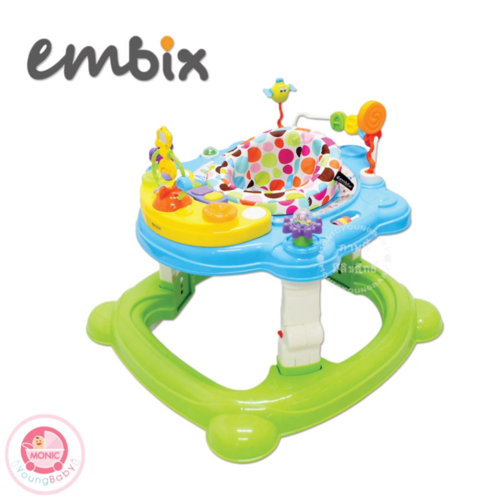 EMBIX รถพยุงยืน รถหัดเดิน 95002 ล้อช่วยชะลอความเร็ว เก้าอี้หมุนรอบ ยี่ห้อ Embix