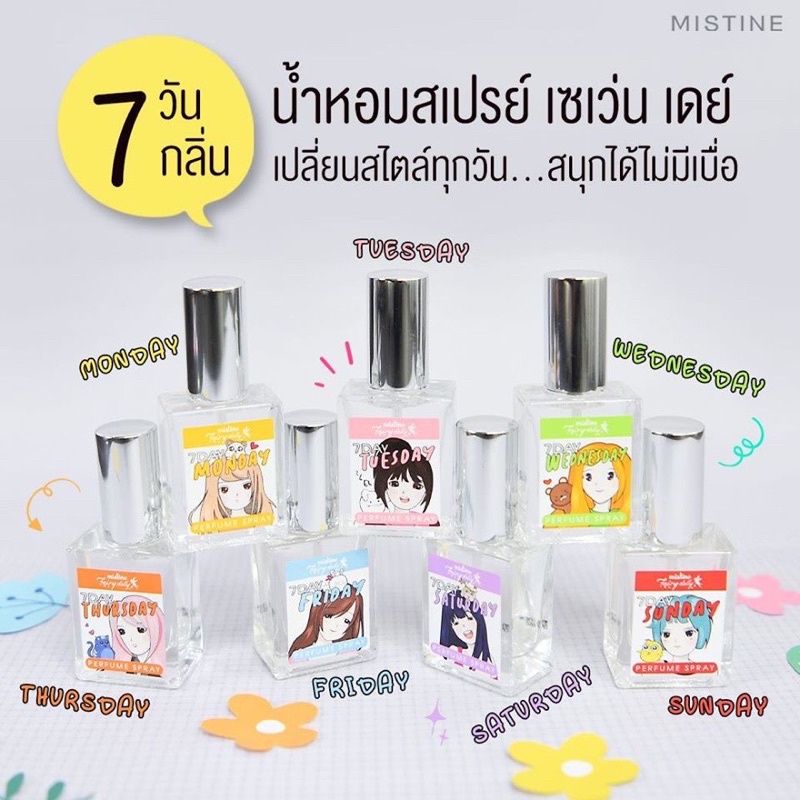 ไม่มีกล่องชำรุด นำ้หอมมิสทินMistine Fairy Dolly 7 Day Perfume Spray 10ml.