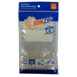 ถุงซิปพลาสติกอเนกประสงค์ 10x15ซม.(แพ็ค20ใบ) H3 Multipurpose plastic zipper bag 10x15 cm (20 pack) H3