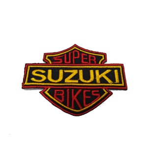 [ตัวรีด เย็บได้] SUZUKI ป้ายติดเสื้อ logo Embroidered Sew Iron On Patches Badge