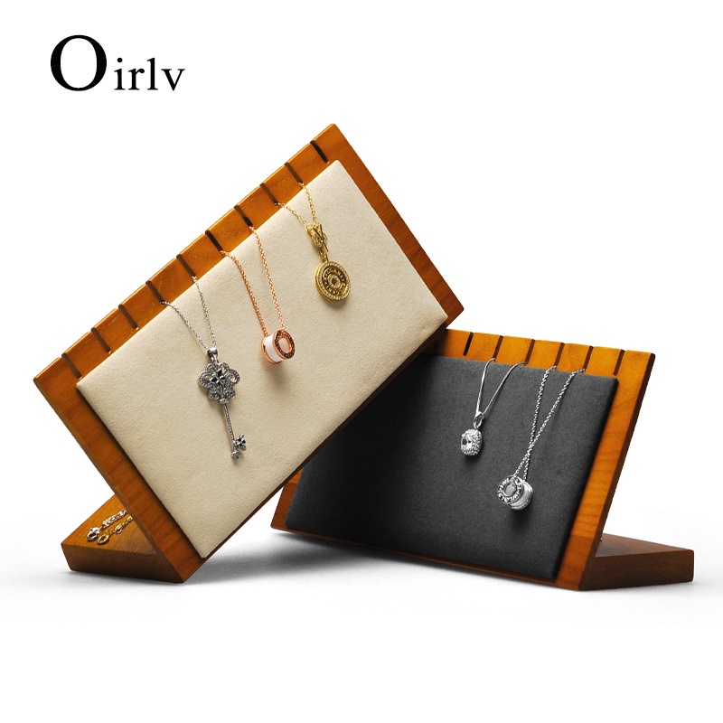 Oirlv ชั้นวางเครื่องประดับ สร้อยคอ แบบไม้ SM143