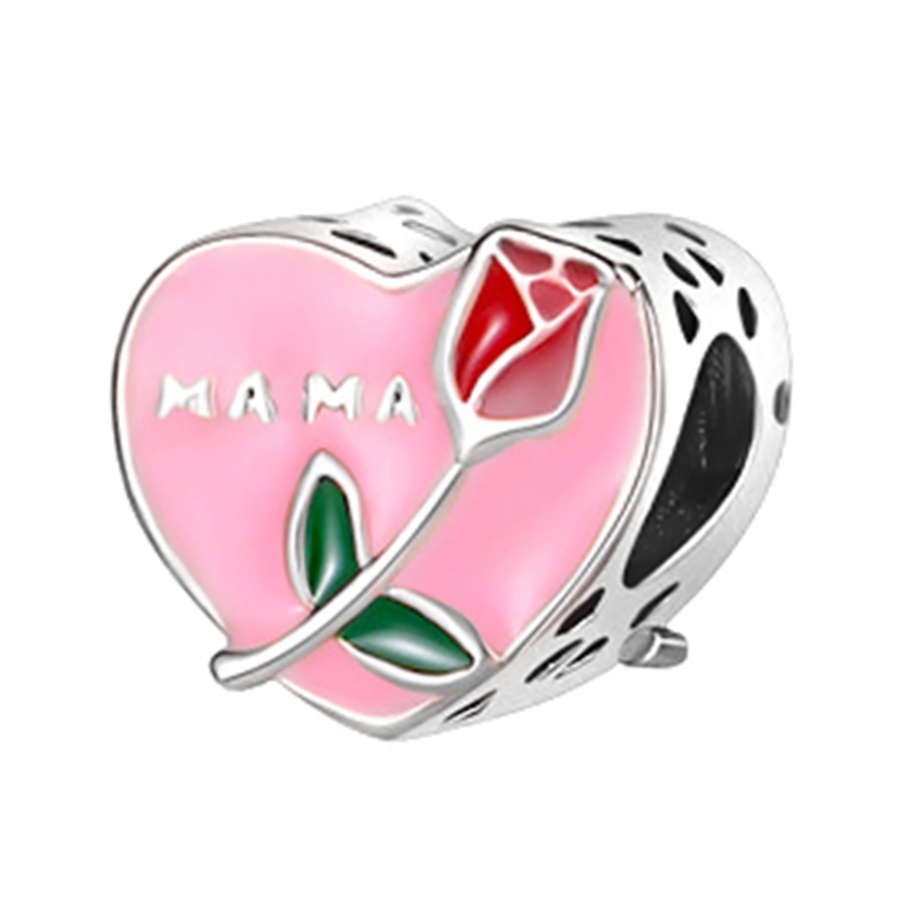 Dinglly ลูกปัดคริสตัล รูปผีเสื้อ ดอกไม้ สีชมพู สีเงิน สําหรับทําเครื่องประดับ DIY - รูปที่ 3