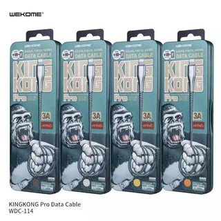 WK wdc-114 King Kong pro charger สายชาร์จ ชาร์จเร็ว สายสปริง fast charging 3A สินค้าพร้อมส่ง ของแท้100%**คละสี