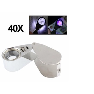 แว่นขยายขนาดมินิ+ไฟLED ( LED-6 Shaped jewelry magnifier 40x-25mm ) MG21011